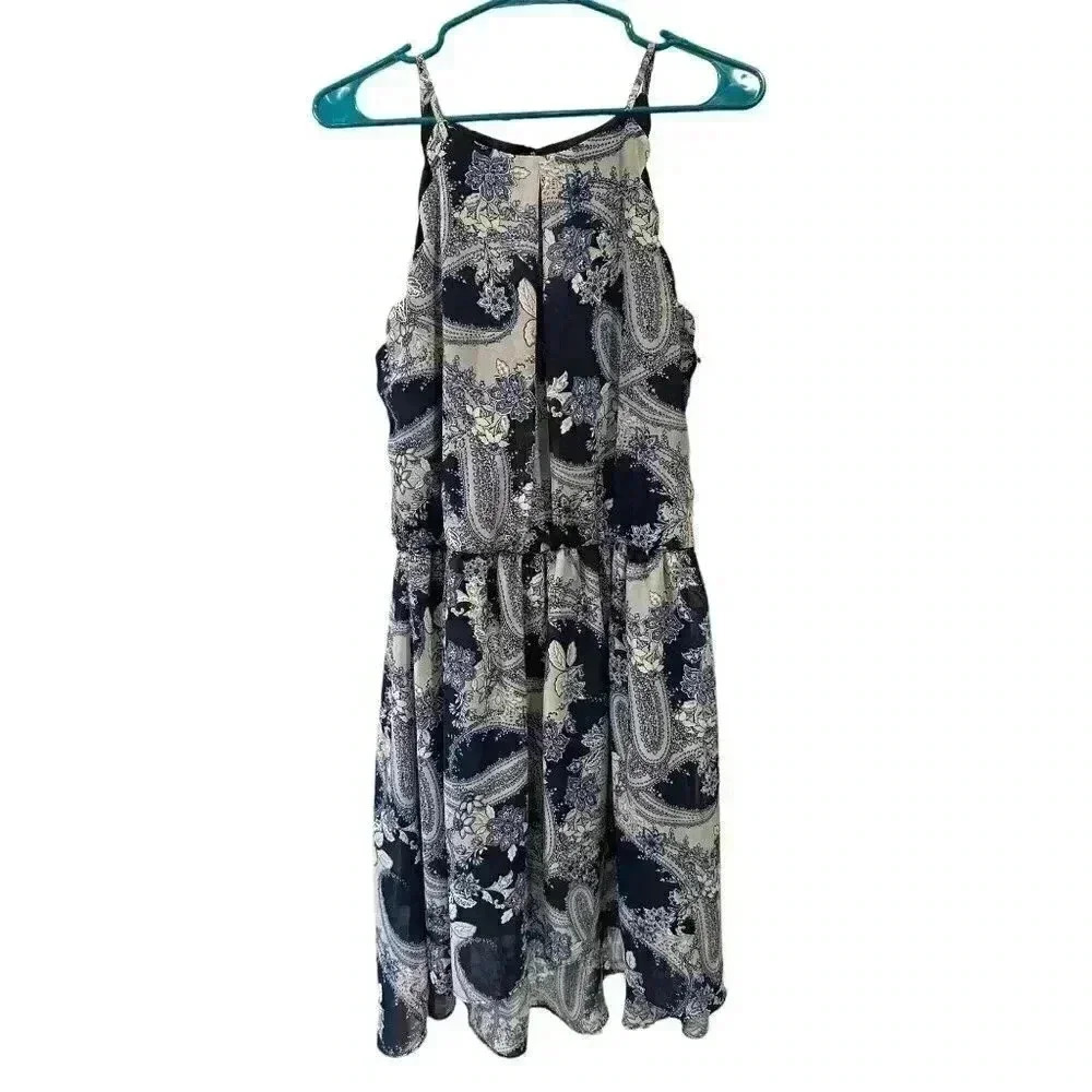 I.N. San Francisco Navy and White Halter Dress, Size XL, Pre-Owned​